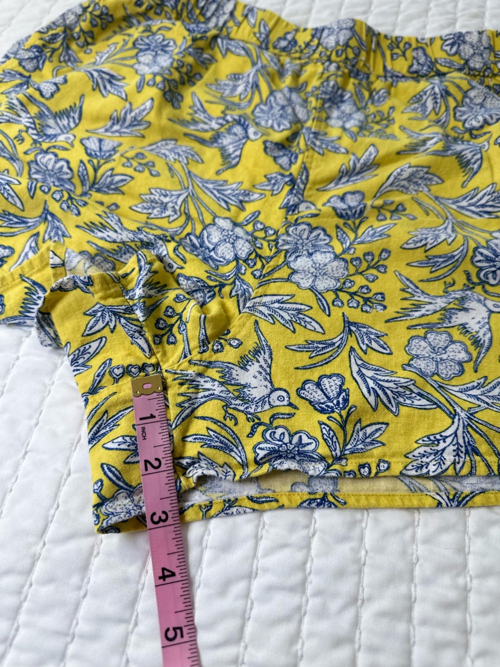 Universal Thread Waistband Yellow Floral High-Rise Pull-On Shorts Summer Size M - Picture 3 of 8